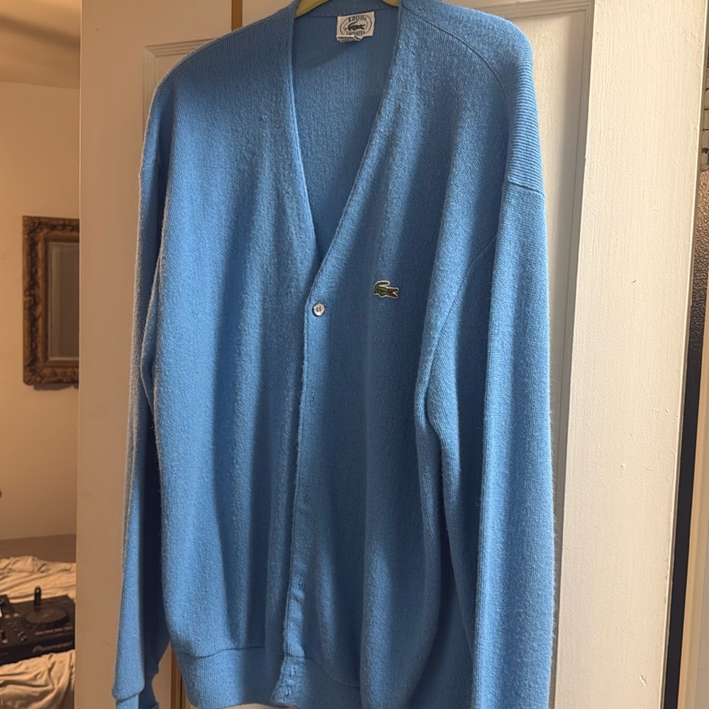 Vintage Baby Blue Izod Cardigan sz XL